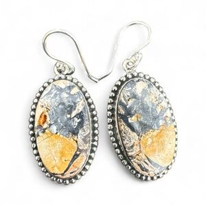 Maligano Jasper Solid 925 Sterling Silver Earrings
